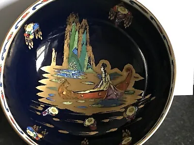 Buy Stunning Vintage Royal Cauldon Blue Lagoon Pattern Porcelain Bowl • 9.99£