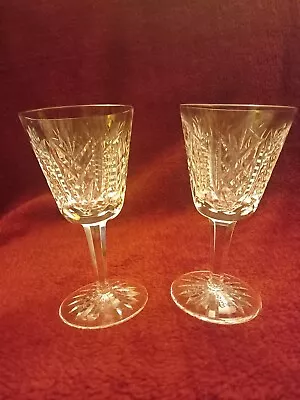 Buy Pair Of Vintage Waterford Crystal Claret Wine Glasses Clare (Cut) Pattern Signed • 19.99£