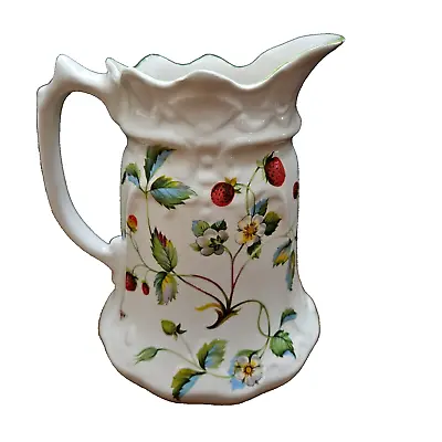 Buy Vintage 7.25  Tall James Kent Old Foley Strawberry Porcelain Pitcher, England. • 16.33£