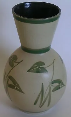 Buy VINTAGE CINQUE PORTS POTTERY MONASTERY RYE VASE - HAND PAINTED GREEN IVY - 21cm • 18.99£