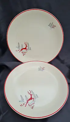 Buy Crown Devon  Stockholm Leaping Deer  Dinner Plates X 3 • 79.99£