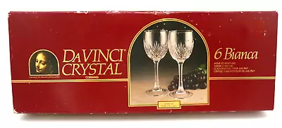 Buy Da Vinci Bianca Lead Crystal 20cl Wine Glasses X 6 Hand Cut #B3 • 24.99£