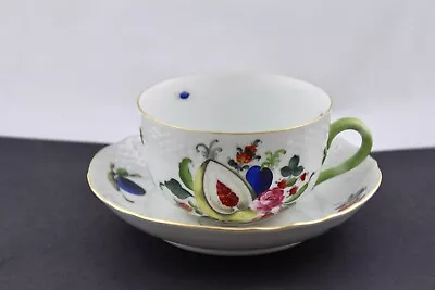 Buy Vtg Herend Hungary Fruits And Flowers Flat Cup And Saucer Hand Painted – Mint #9 • 118.40£