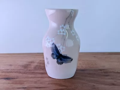 Buy Antique Royal Copenhagen Art Nouveau Porcelain Vase Butterfly Blossom 1528 / 95 • 159£
