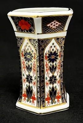 Buy Royal Crown Derby 'Hexagonal Vase' Old Imari 1128 Pattern 1st Quality (XLVI) • 96.95£