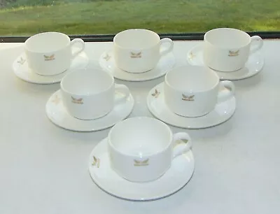 Buy Royal Doulton Bone China National Air 6 X White Coffee Cups And Saucers  • 18£
