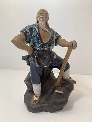Buy Stoneware Figurine Of Oriental Man With Axe 24cm Tall • 10£