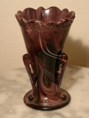 Buy Sowerby Malachite Purple Slag Handled Vase • 51.78£
