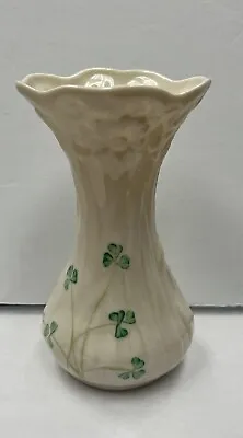 Buy Vintage Hand Painted Belleek Shamrock Clover Vase • 21.29£