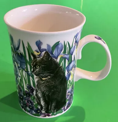 Buy Dunoon Black Cats Kitten Floral Purple Iris Pansy Coffee Tea Mug/Cup Scotland • 15.14£