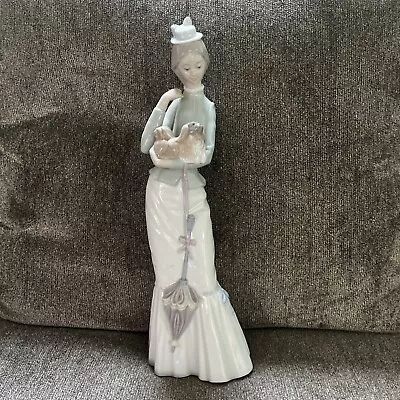 Buy  Lladro Porcelain Figurines -Lady Walk W/dog #4893 & Girl Holding Pig #1011 • 91.25£