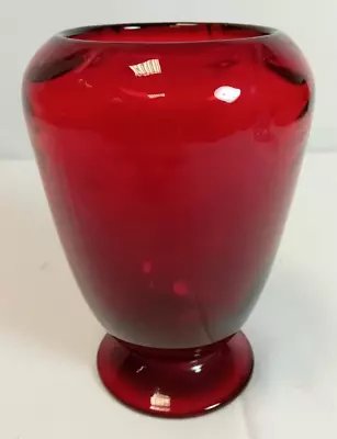 Buy Vintage WHITEFRIARS Small 5.5  Tall Urn Shaped Crimson Glass Vase • 6.99£