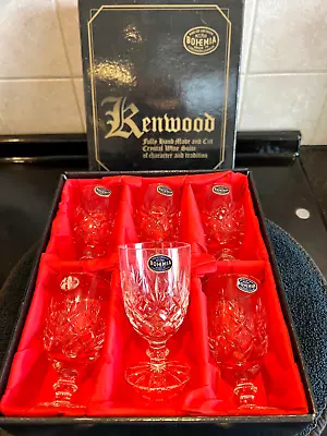 Buy Kenwood Hand Made And Cut Crystal Bohemia Wine Suite Of Glasses ~ Original Box • 45£