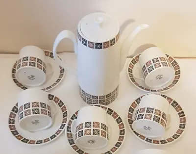 Buy Queen Anne Aida Pattern Bone China Coffee Pot, Cups, Saucers,  Sugar Bowl • 25£