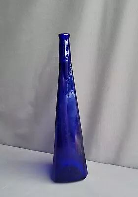 Buy Vintage Tall  Cobalt Blue Glass Wine Bottle  19  Tapered  Genie  • 25£
