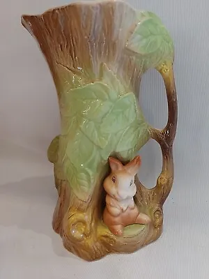 Buy Eastgate Pottery Withernsea Fauna Rabbit Tree Stump Vase Jug / Vase • 12.95£