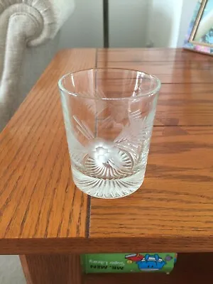 Buy 6 Cut Glass Etched Whiskey Glasses H 3.25  W 2.75  • 40£