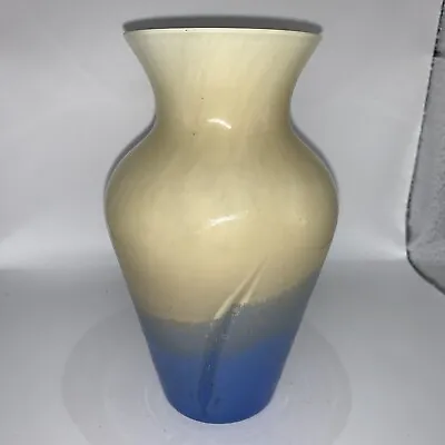 Buy Vintage Caithness Monart Style Yellow & Blue Cased Art Glass Vase Scotland  • 12.43£