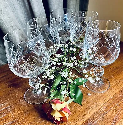 Buy Set Of  5 Bohemia Crystal Bristol White Red Wine Glasses Excellent Condition • 25£