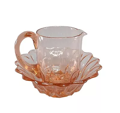 Buy Antique Art Deco Pink Glass Jug And Bowl Set • 27.99£