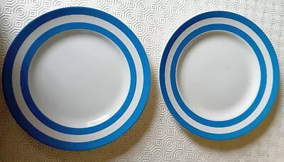 Buy Vintage T G Green Blue Cornishware Two 9.1/4  Dinner Plates Target Backstamp • 20£