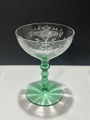 Buy Vintage 1930s Glastonbury-Lotus “Revere” Champagne Glass - Stem 24 - Uranium • 31.29£