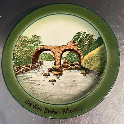 Buy VTG Irish Pottery Plate Killarney Weir Bridge Hand Made Painted Red Clay Green • 12.60£