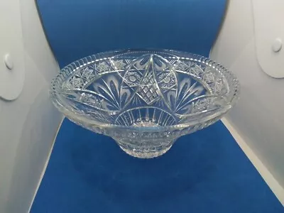 Buy Vintage Cut Glass Bowl Very Heavy 9'5 /9'5  5  In Height Approx. • 22.89£