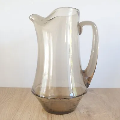 Buy Vintage  Smoked Glass Serving Jug Pitcher Vase 26cm High • 7£
