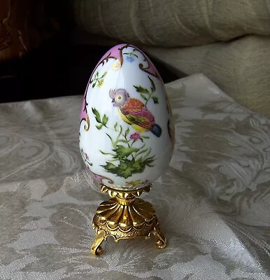 Buy Vintage Franklin Mint Porcelain Egg.Birds/floral.Beautiful And Rare.Plus Stand. • 28.50£