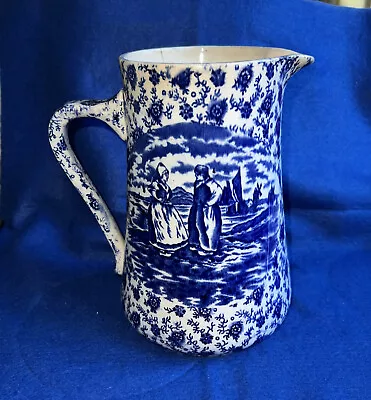 Buy Large Vintage Anchor Pottery Blue & White Jug Pitcher Rare “Dutch” Pattern No260 • 15£