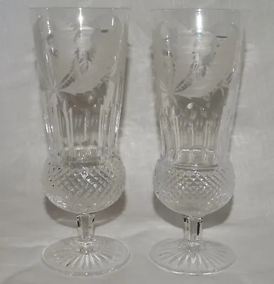 Buy 2 X Edinburgh Crystal Thistle Design Champagne Flutes / Glasses ,v.g. Condition. • 74.95£