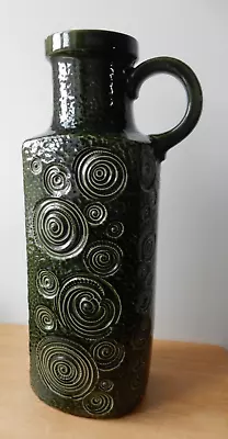 Buy Large Vintage W. Germany Pottery Scheurich Jura 482-50 Green Floor Vase Exc/con • 29.99£