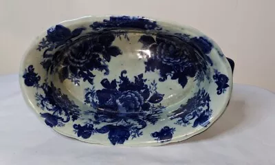 Buy Victoria Ware Ironstone Oval Serving Dish With Handles Flow Blue • 32.99£