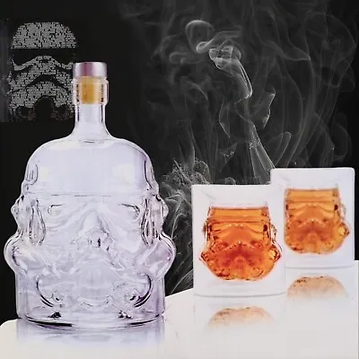 Buy Star Wars Glass Stormtrooper Clear Drinks Decanter 2 Glasses Whiskey Cherry Set • 24.99£