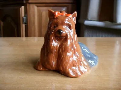 Buy VINTAGE BESWICK YORKSHIRE TERRIER DOG WITH RED BOW No1944 BROWN VG CONDITION • 4.99£