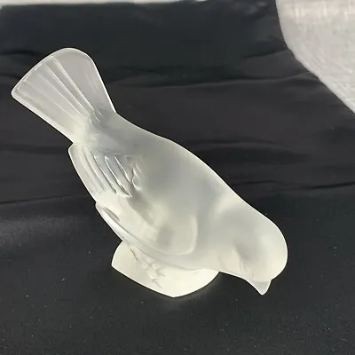 Buy Genuine LALIQUE Paris France Crystal Frosted Glass Sparrow Bird Figurine SIGNED • 86.46£