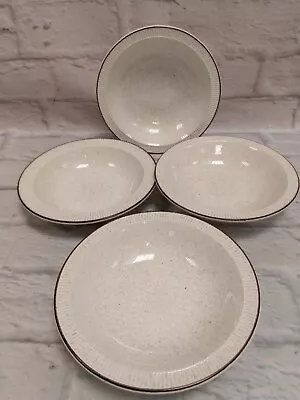 Buy Poole Pottery Broadstone X 4 7  Dessert Fruit Bowls Cream Brown Speckled • 9.99£