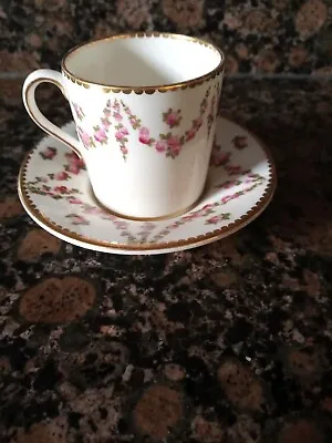 Buy Crescent China / George Jones Art Nouveau Demitasse Coffee Cup & Saucer Roses • 7£