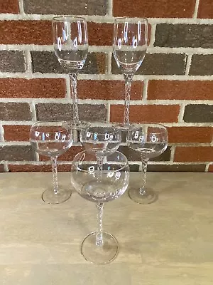 Buy Set Of 6 Stuart Crystal Ariel Air Twist Glasses. 2-Wine & 4-Champagne • 57.64£