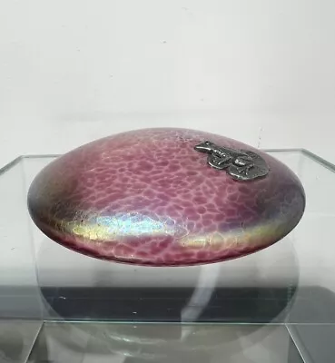 Buy Heron Glass Pink Iridescent Art Glass Paperweight Frog - 10cm • 45£