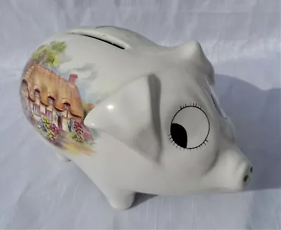 Buy Paignton Devon Pottery Pig Piggy Bank Money Box Park Lodge Hotel Thatch Cottage • 14.99£