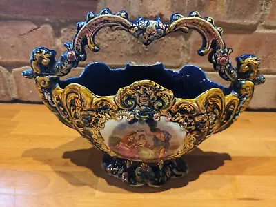 Buy Antique Cobalt Blue Basket Vase,  Angelica Kauffman, Damaged - Plant Pot • 0.99£