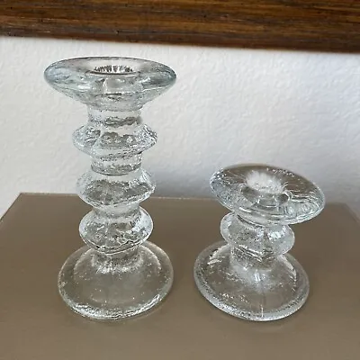 Buy Iittala Finland Festivo 3 & 1 Ring Candle Holders Candlestick Heavy Clear Glass • 25.23£