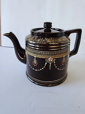 Buy H.J. Wood Burslem England Vintage Brown Hand Painted Teapot • 28.35£