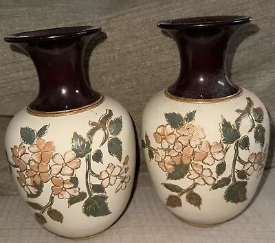 Buy Vintage Pair Langley Mill Lovatt Cream Blossom Vases No 2078- C1923 Collectible • 39.50£