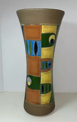 Buy Artesa Pottery Vase Made In Ecuador 14” Tall Hand Painted Boho Abstract Colorful • 38.56£