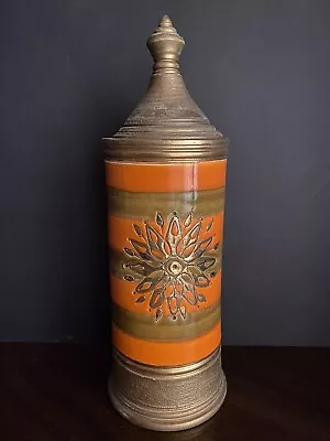 Buy Bitossi Raymor Apothecary Sunburst Orange Canister Jar VERY RARE • 215.10£