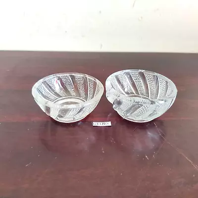 Buy Vintage Clear Glass Miniature Bowl Pair Decorative Glassware Collectible G425 • 47.95£
