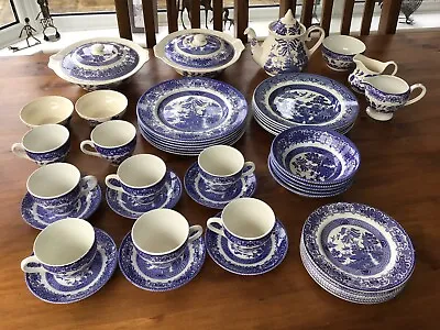 Buy Blue And White Willow Pattern China • 50£